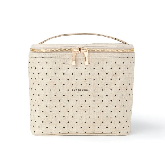 NWOT Kate Spade Lunch Tote Insulated Preppy Polka Dot Compact - Picture 1 of 14
